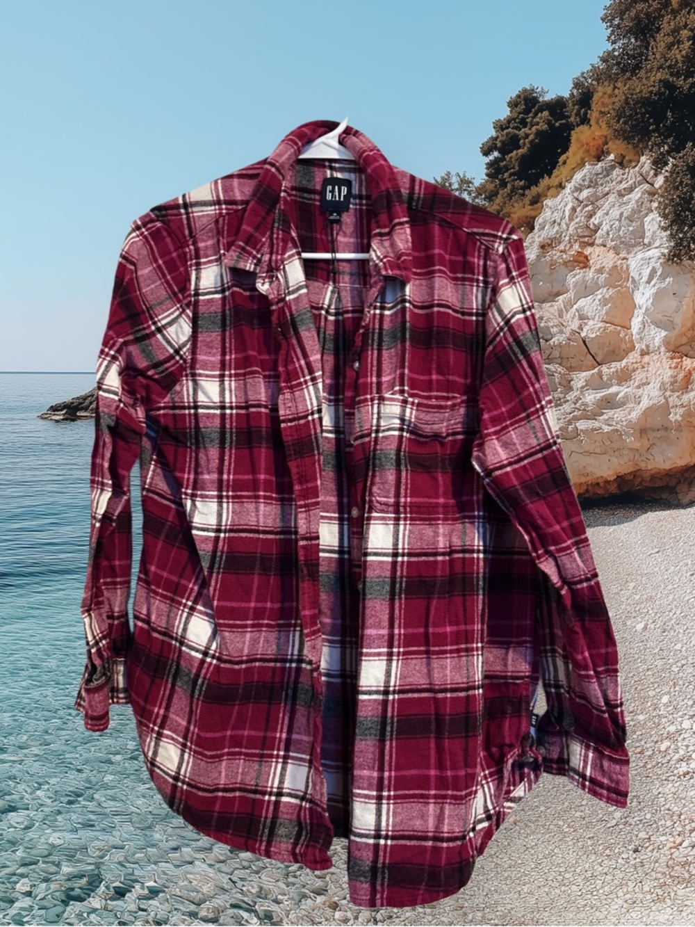 Pink Plaid Flannel Shirt by Gap